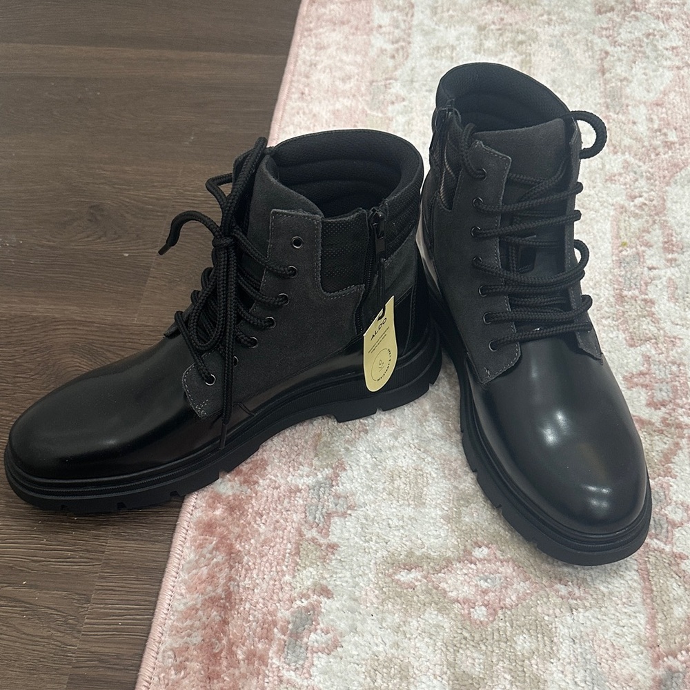 Aldo Men's Black and Dark Gray Boots